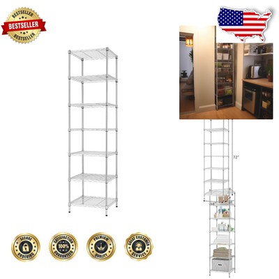 NSF Certified 7-Tier Wire Shelving Unit - Adjustable Metal Rack for All Spaces