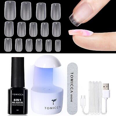 TOMICCA Kit Capsule Pose Americaine Ongles, 240 PCS Capsules Ongle Carré  Court,A