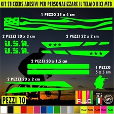 Kit 10 Adesivi telaio bici UNIVERSALI mtb  protezione USA Military Stelle 2397