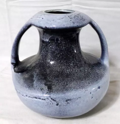 Arts & Crafts Art Pottery Drip Glaze Handled Vase