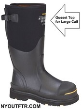 Dryshod Size 13 Steel Toe Gusset Top Comfort Fit Black/Yellow Boot STG-UH-BK-M13