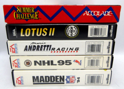 Sega Genesis ~ Lot 5  Summer Challenge, Lotus 2, NHL 95, Madden 94, Andretti cib