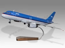 Airbus A320 British Midland Desk Wood Airplane New Model Small Scale 1/130