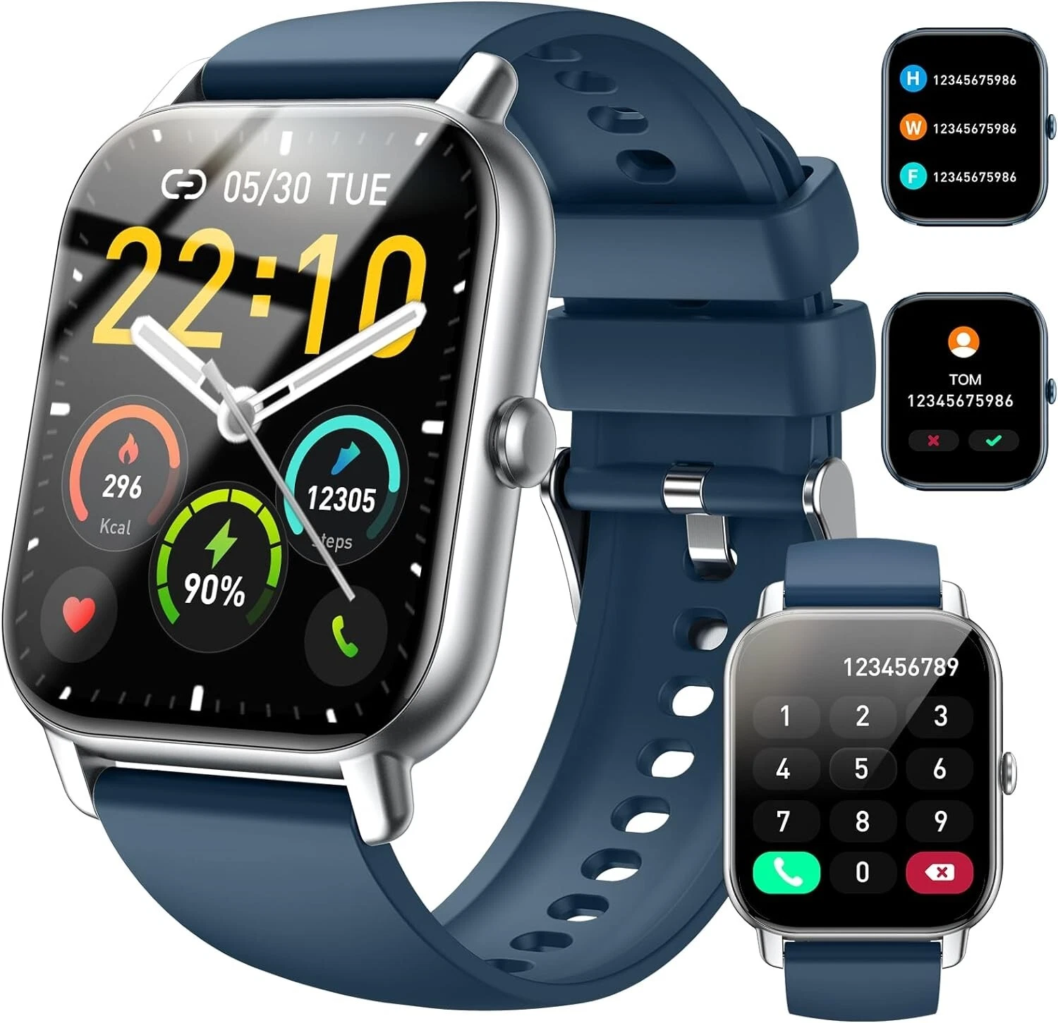 Smart Watch Men Women with Phone Function Wristwatch Sports Watch for Android IOS