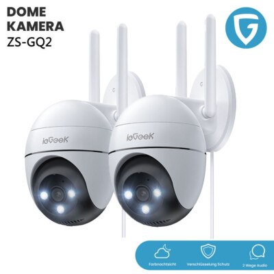 ieGeek 2K PTZ 355° Überwachungskamera Aussen WLAN 2.4G WiFi Kamera 2-Wege-Audio