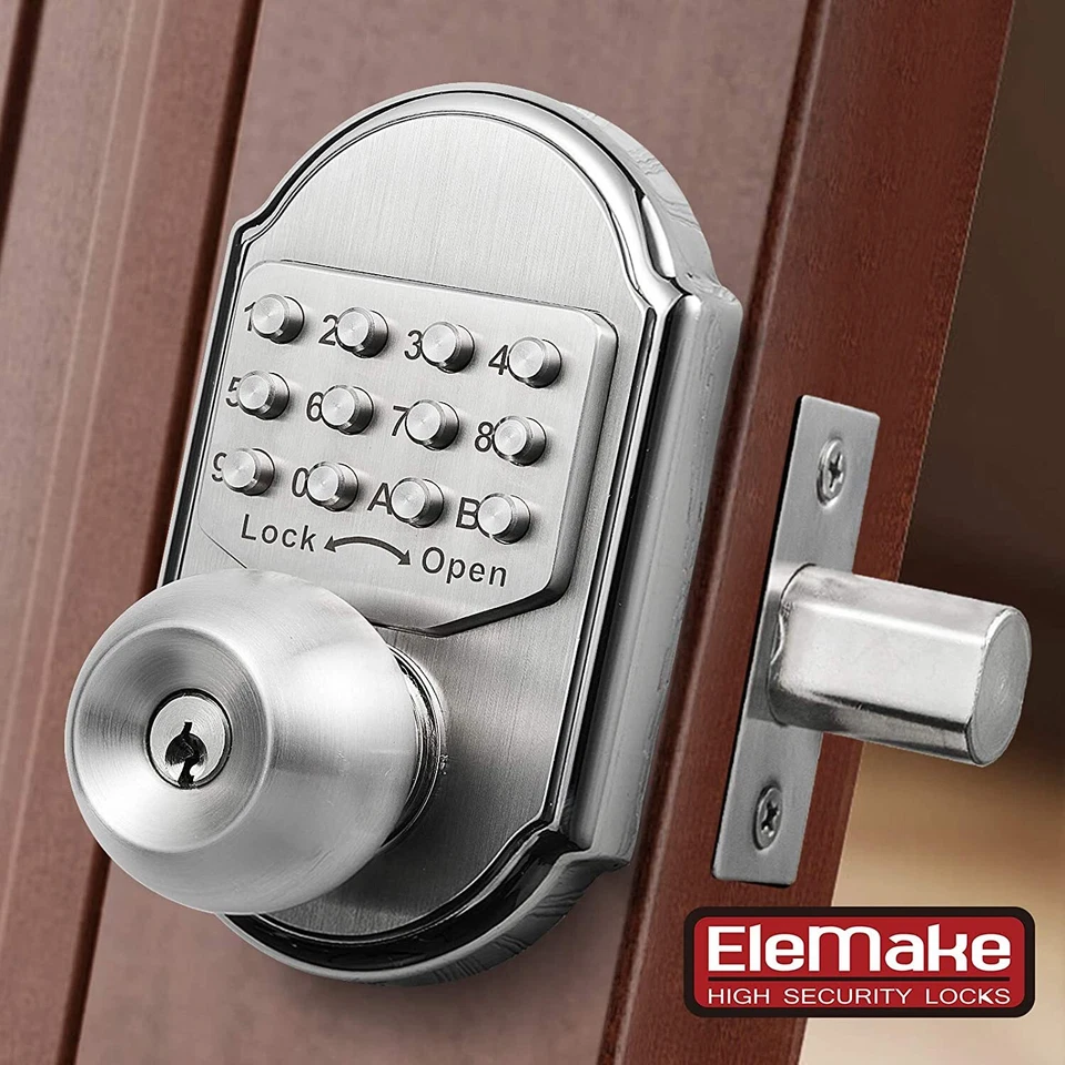 Mechanical Keypad Deadbolt Keyless Entry Door Lock with Handle knob Reversible - Image 2 of 4