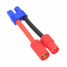 EC3 Female to HXT 6mm Male-/Female+ cable 12AWG 5CM wire For Battery Toy FPV