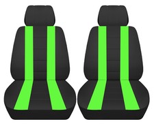 Front Set Car Seat Covers Fits Dodge Challenger 2008-2021 Charcoal With Stripes