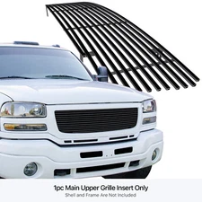 Fits 2003-2006 GMC Sierra 1500/2500/3500 Main Stainless Black Billet Grille