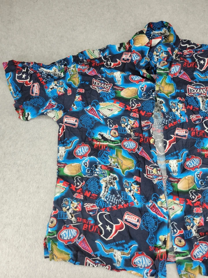 Camisa masculina Houston Texans temporada inaugural NFL vários padrões botão para cima - Imagem 2 de 4