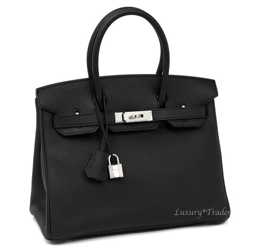 BNIB NEW AUTHENTIC HERMES BIRKIN 30cm BLACK NOIR TOGO LEATHER PHW HANDBAG BAG