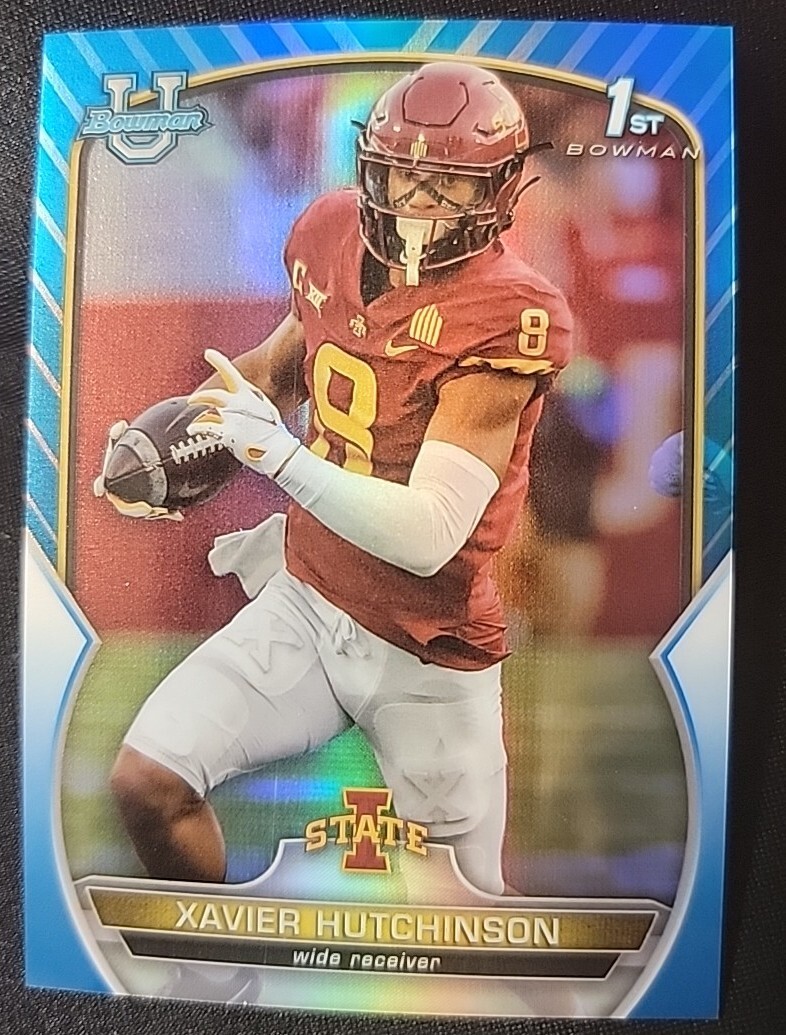 2022 Bowman Chrome University Blue Refractor #32 Xavier Hutchinson ISU 1st /199