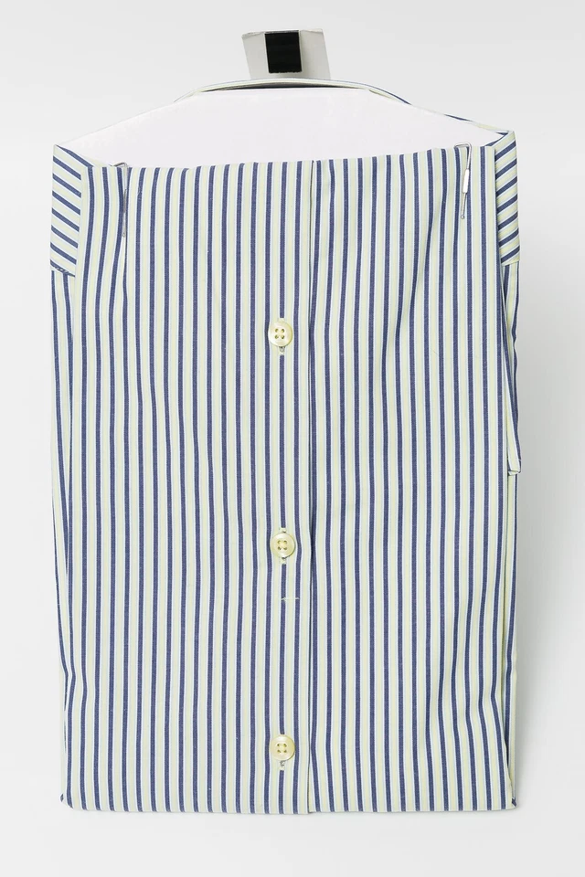 Новый с Ярлыками структура мужчин современный поплин эластичной Flex платье рубашка 15,5 X 32-33 синий в полоску - Изображение 4 из 4