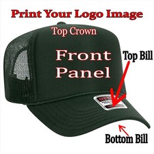 DARK GREEN Trucker Hat Custom Printing Personalized Names Images Logos Pics