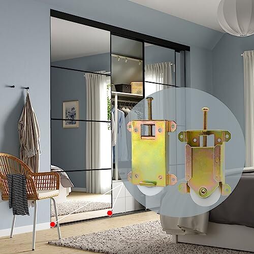 Sliding Mirror Closet Door Rollers Replacement Hardware ‎21/2" H.C. 4Pack eBay