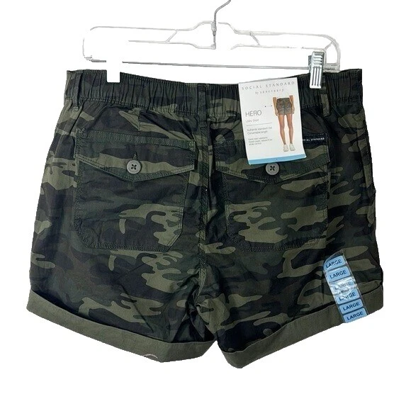 Cotton Blend Camouflage Shorts for Women