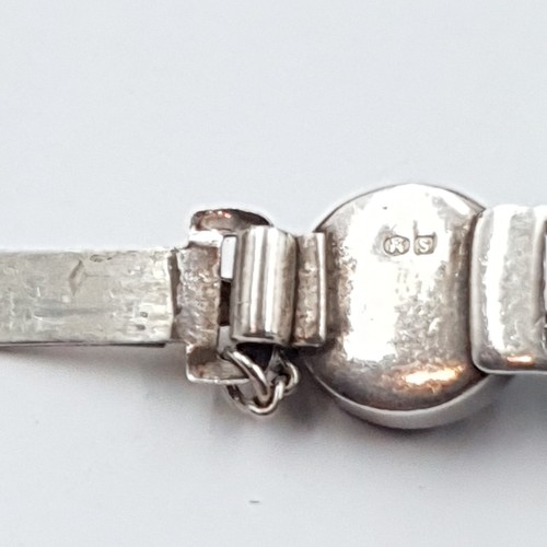 Pulsera Panel Sodalita Azul Plata de Ley Sello Dublín Imp Plata Irlandesa - Imagen 10 de 11