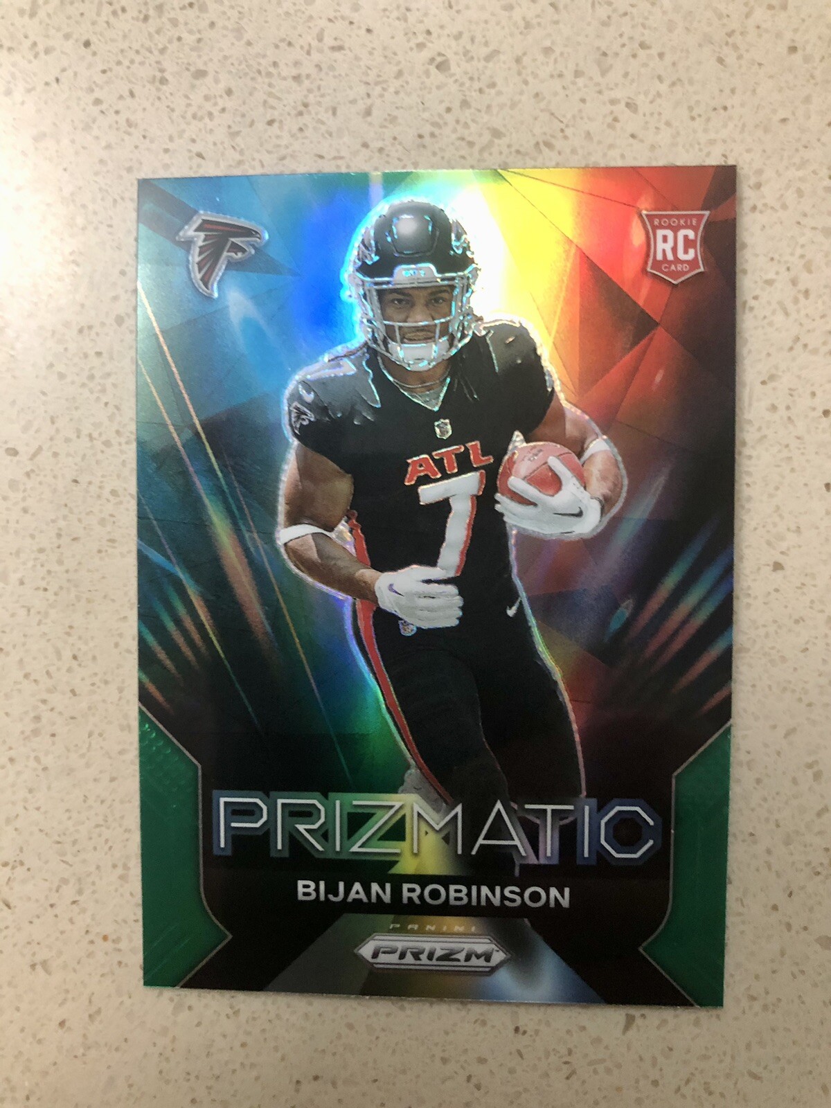 2023 Panini Prizm Prizmatic Bijan Robinson #19 Green Prizm Rookie RC Falcons