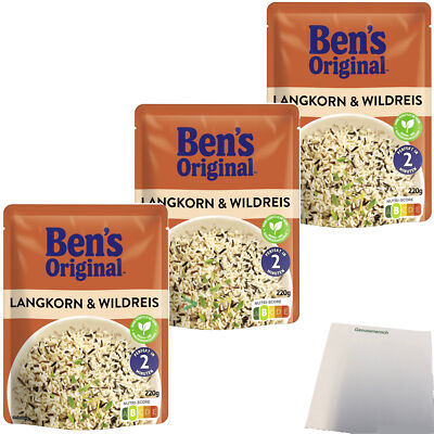Ben's Original Express Langkorn und Wildreis 3er Pack 3x220g Packung usy Block