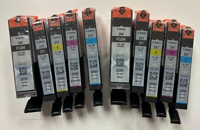 TWO FULL SETS OEM Canon Genuine Ink Cartridge 280/281 Series BRAND NEW