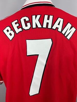 MANCHESTER UNITED 1998 2000 BECKHAM HOME SHIRT FOOTBALL SOCCER