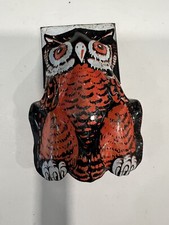 vintage tin owl halloween Clicker noisemaker 3 inches long