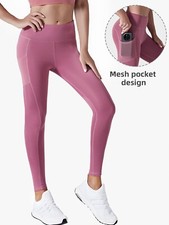 Women's High Waist Stretch Slim Yoga Pants Skinny Bottom Pants With Side Pockets