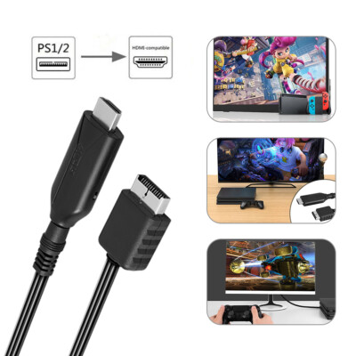 PS2 zu HDMI Adapter Audio Video Konverter Kabel 1M für Sony PS2/PS1 zu HDMI