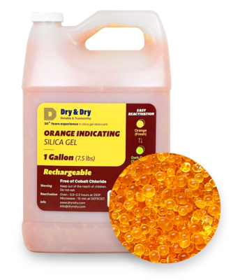 #ad #ad 1 Gallon 7.5 LBS quot;Dryamp;Dryquot; Premium Orange Indicating Silica Gel Desiccant Bead $35.99