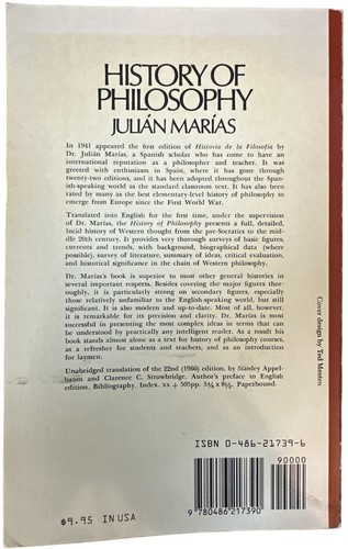 History of Philosophy by Julian Marias 1967 Paperback Book Non-fiction Vintage - Foto 4 di 4