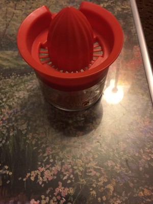 GEMCO Citrus JUICER - Orange Reamer - Glass Base - Screenprinted Oranges - *USA!