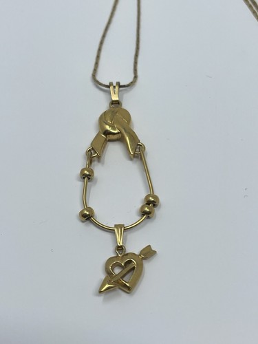 Vintage Monet signiert Charm Halter Anhänger mit Herz Charm - Bild 2 von 6