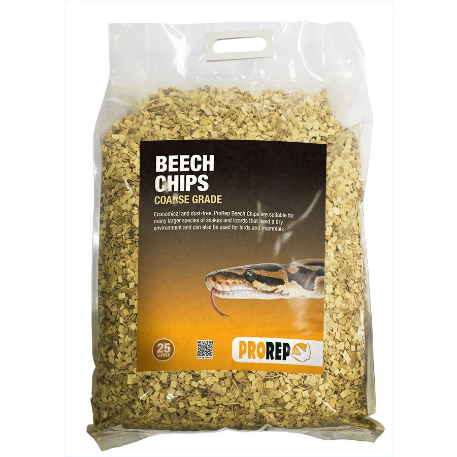 ProRep Beech Chips Coarse 25L Beech Chip Bedding for Reptile Vivarium Substrate