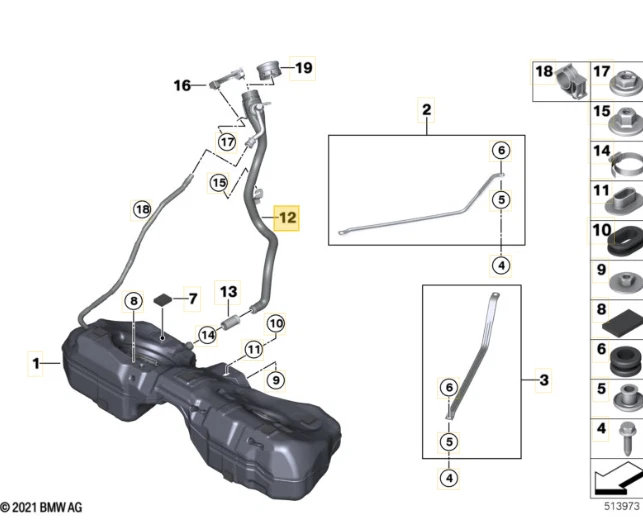 Tubo de llenado de combustible original BMW G22 G26, serie 4 16118485969. 420i, 430i etc xxx Foto 3 de 3