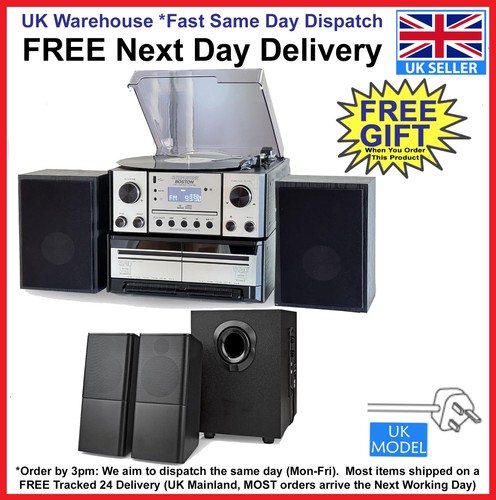 Steepletone Boston 5-in-1 Music Centre Bluetooth, CD, Cassette, FM Radio Aux In - Picture 17 of 19