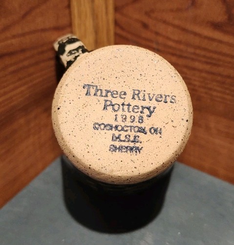 1 VINTAGE THREE RIVERS POTTERY SPONGEWARE CUP AND 1 MATCHING UNMARKED 5.25" BOWL - Picture 9 of 10