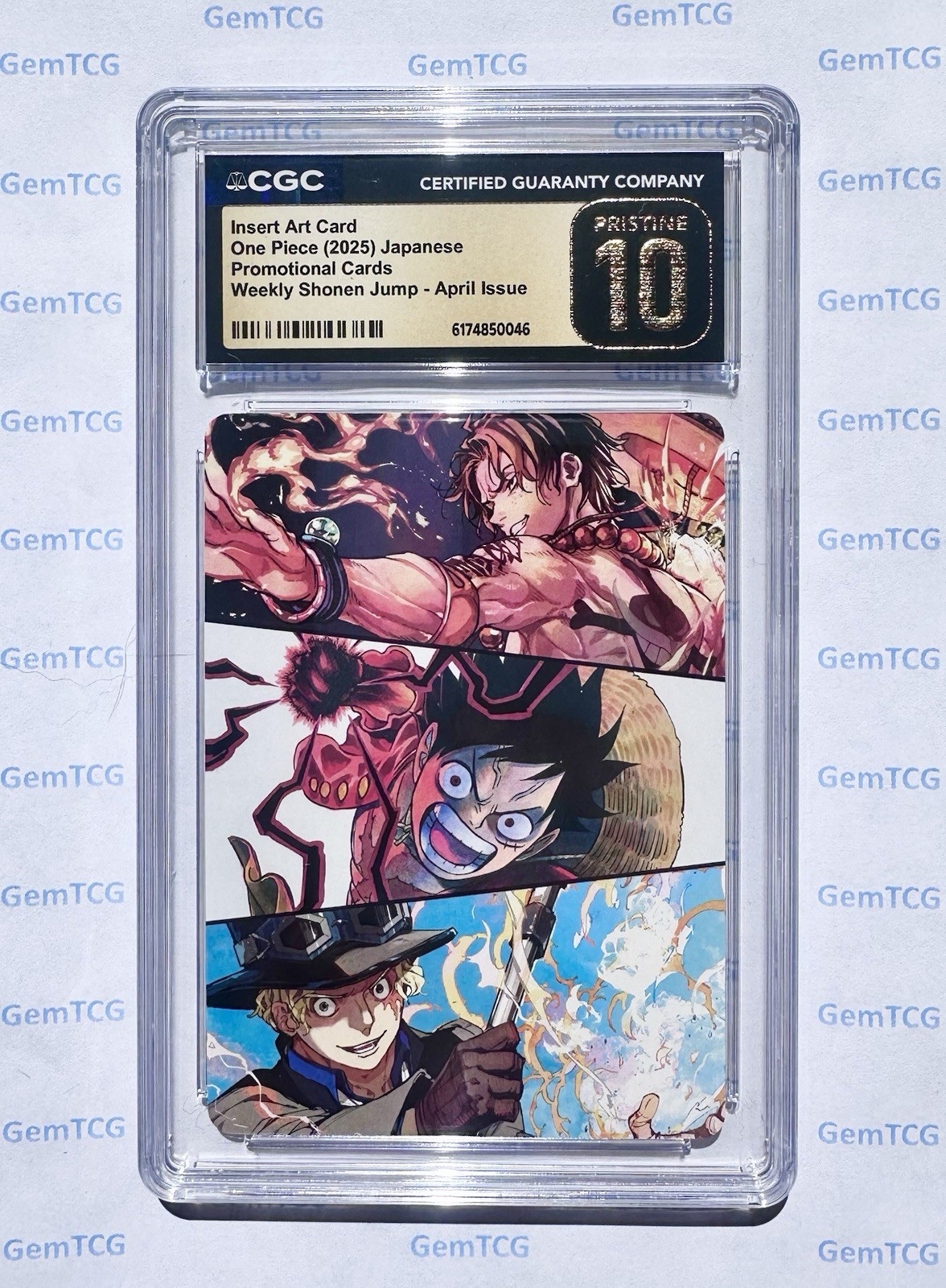 Luffy CGC Pristine 10 One Piece 2025 JPN Shonen Jump April Promo Insert Art Card view 3