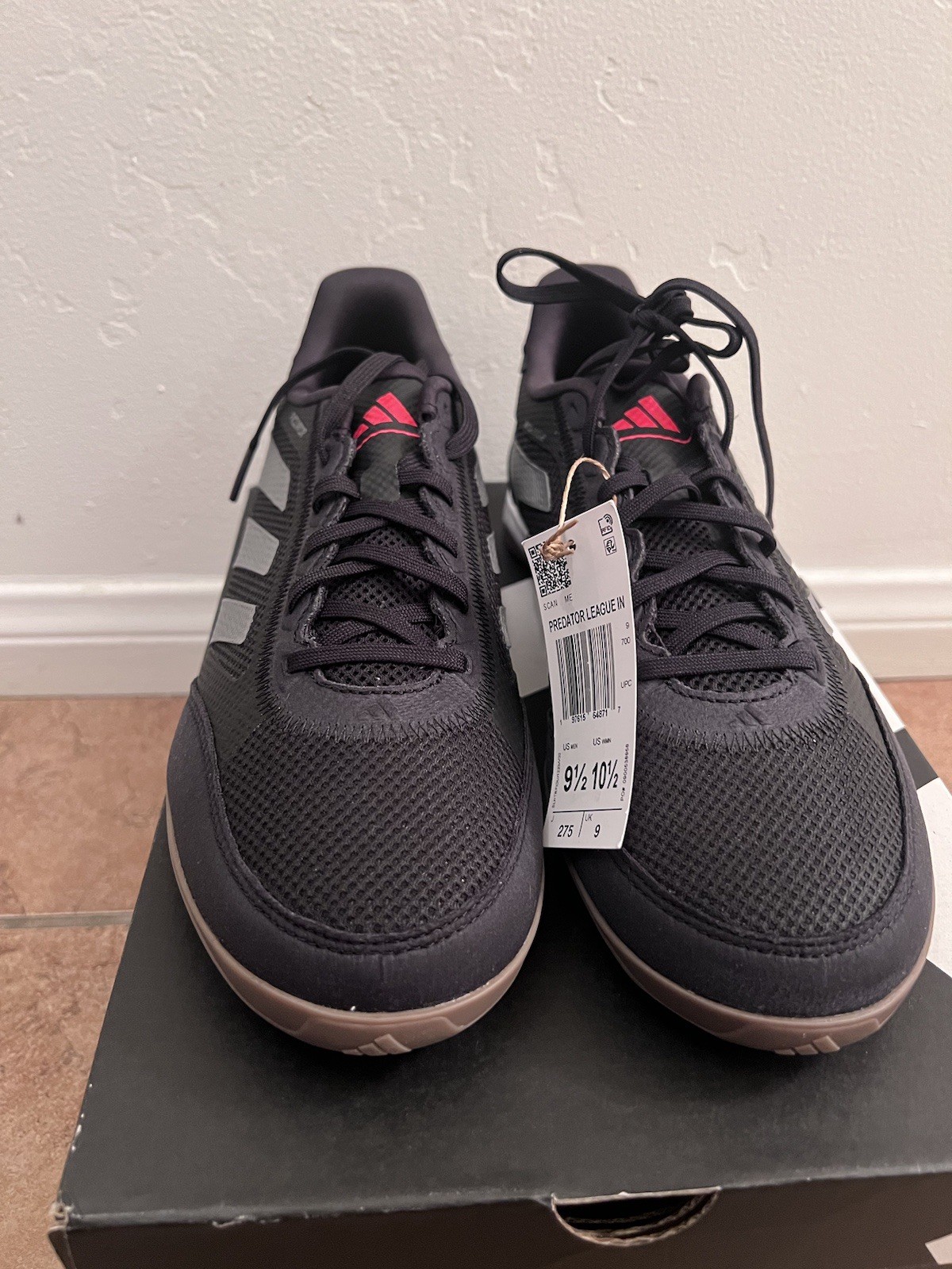 adidas Predator League IN Black Gray Red ID3781 Men's Soccer Sneakers thumbnail 4