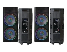 2 MR DJ PBX6500LED Professional Dual 15â€ 3-Way Full-Range Powered/Active DJ PA