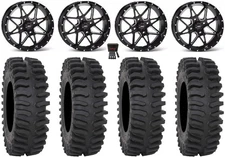 ITP Tornado 14" Wheels Black 27" XT400 Tires Kawasaki Teryx Mule