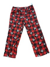 DISNEY MICKEY MOUSE Sleep Pajama Pants RED  BLACK PLAID size XL-Winter-SOFT