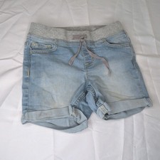 Justice Girls Shorts Size 10 Regular Light Blue Denim With Gray Waistband