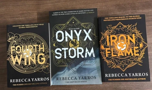 Onyx Storm + Iron Flame + Fourth wing by Rebecca Yarros 3 books set Paperback