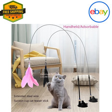 Interactive Cat Feather Wand Toy - Kitten Teaser Stick for Play, Exercise