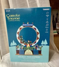 2024 Carole Towne  Holiday Train Express Lighted Musical Village Scene Motion