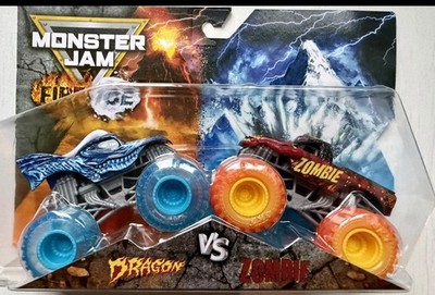 Monster Jam Split Fire & Ice Dragon Vs Zombie 1:64 Monster Trucks 2 Stück