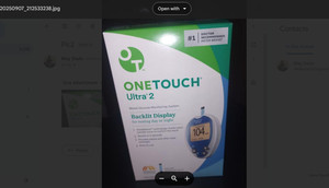 OneTouch Ultra 2 Blood Glucose Monitoring System Backlit Display Exp 07/31/2029