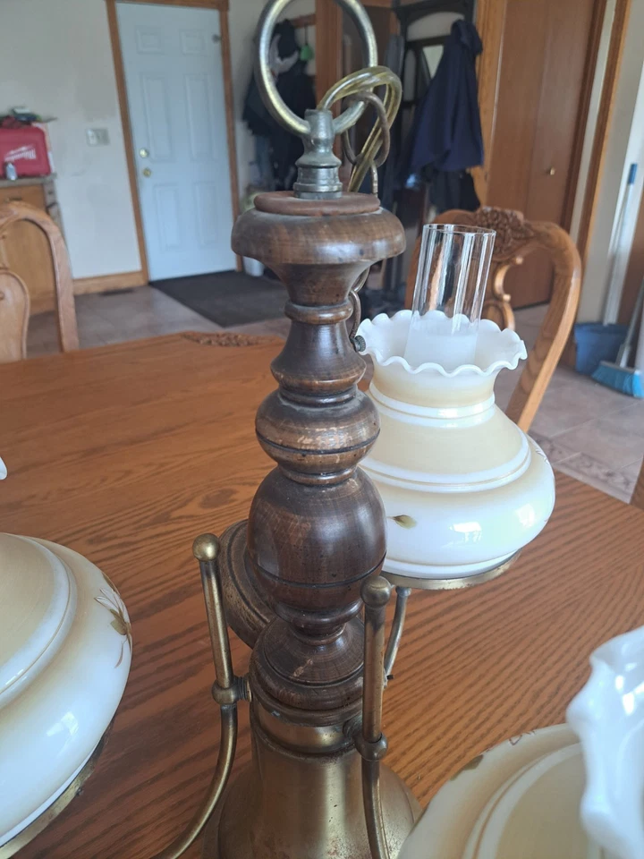 Underwriters Laboratories Vintage Early American Style Hanging 4 Light Fixture - Image 3 of 4