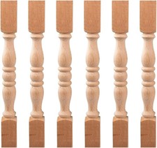 25 Pack 9-2/5 Inch Unfinished Wooden Baluster Spindles, European Decorative