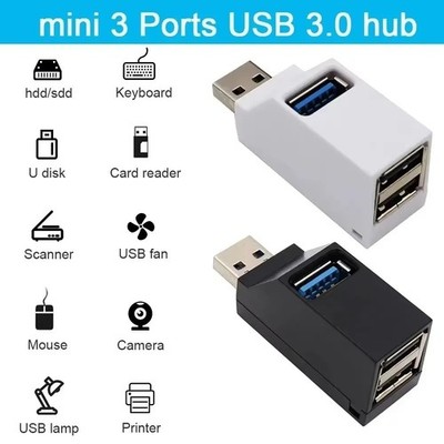 3 Port USB 3.0 Hub Portable High Speed Splitter Box For PC Notebook Laptop lot